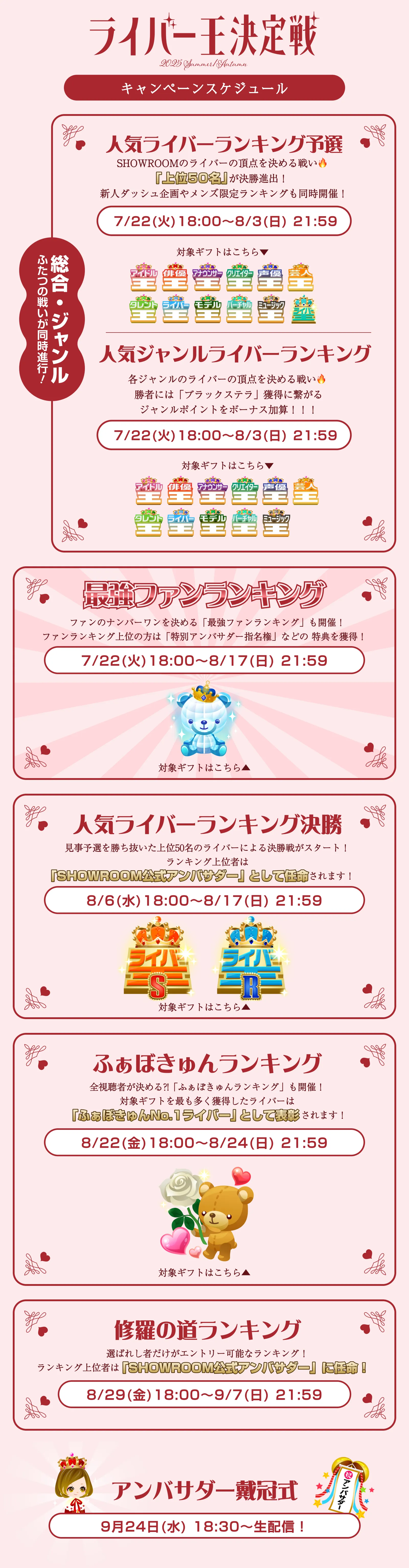 ライバー王決定戦スケジュール